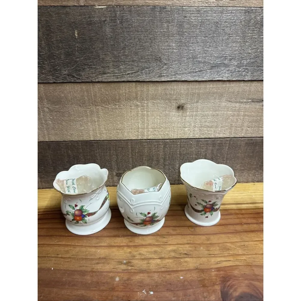 Lenox Holiday Tartan Votives Set of 3 In Box